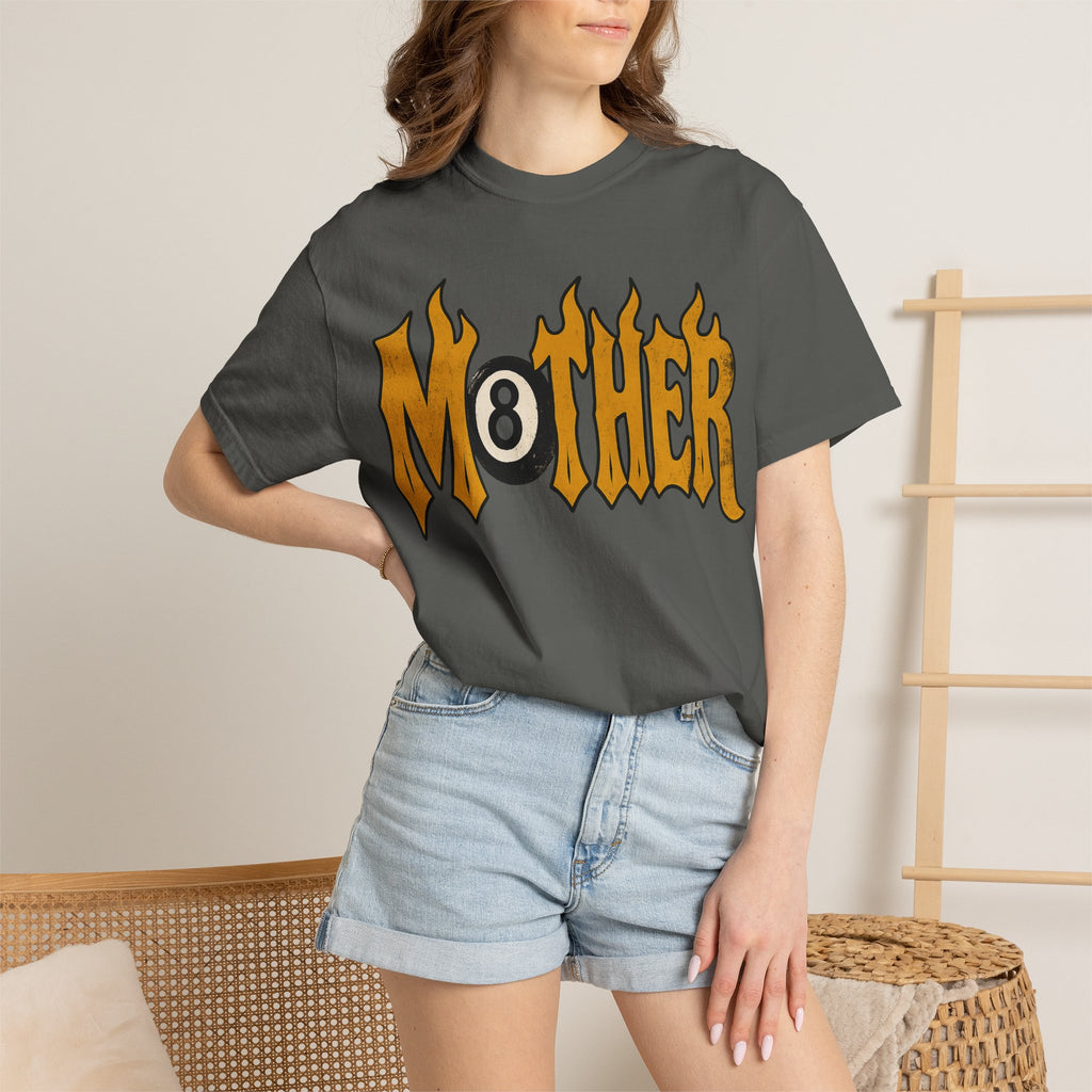 Mother 8 Ball Graphic Tee | Trendy Mom Shirt | Vintage Flame Lettering T-Shirt | Cool Mom Graphic Tee | Mother's Day Gift | Oversized Mom Tee