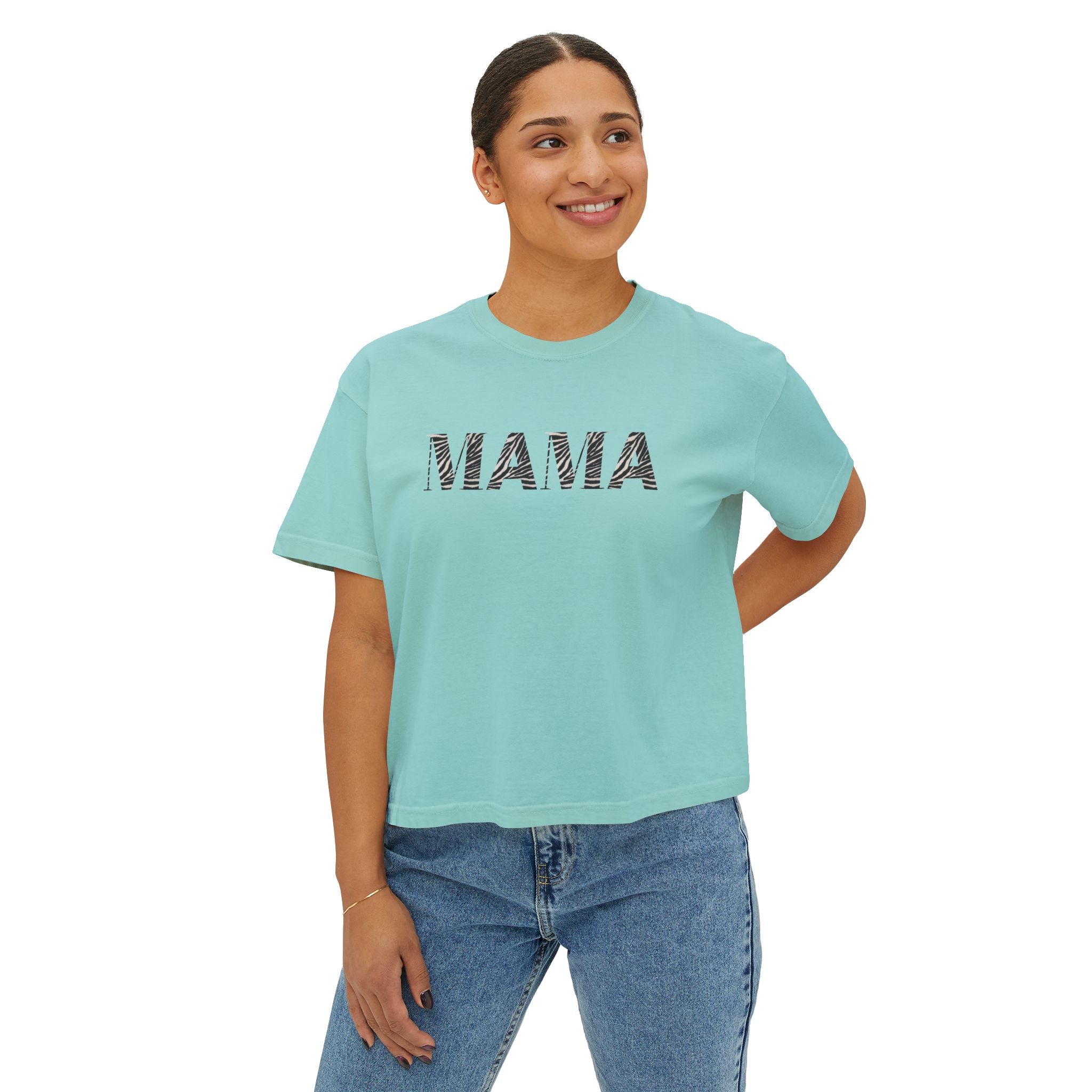 Mama Boxy Tee — Women's Casual 'MAMA' Graphic Shirt, Mother's Day Gift