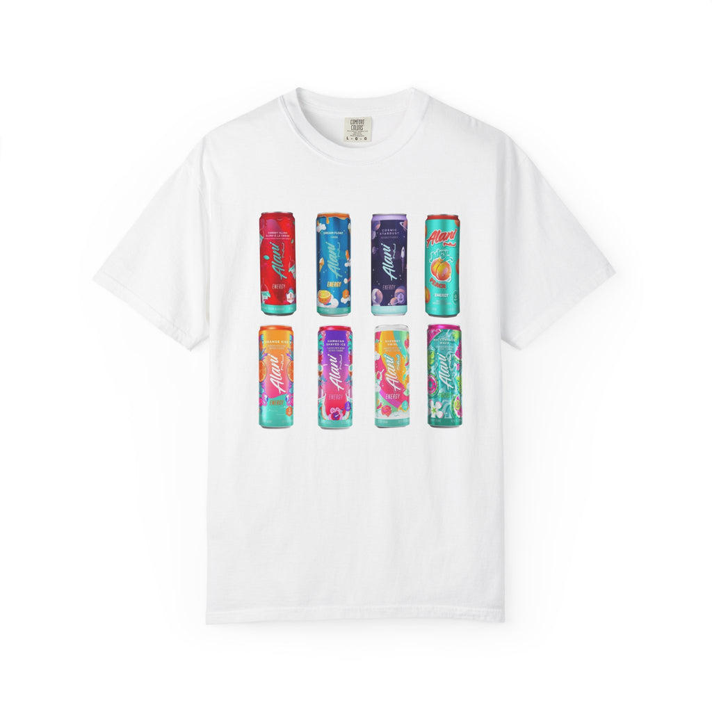 Alani Inspired Energy Drink Oversized Graphic Tee | Trendy Lavender Comfort Colors Style T-Shirt | Gym Girl, Energy Drink Lover, Casual Summer Tee