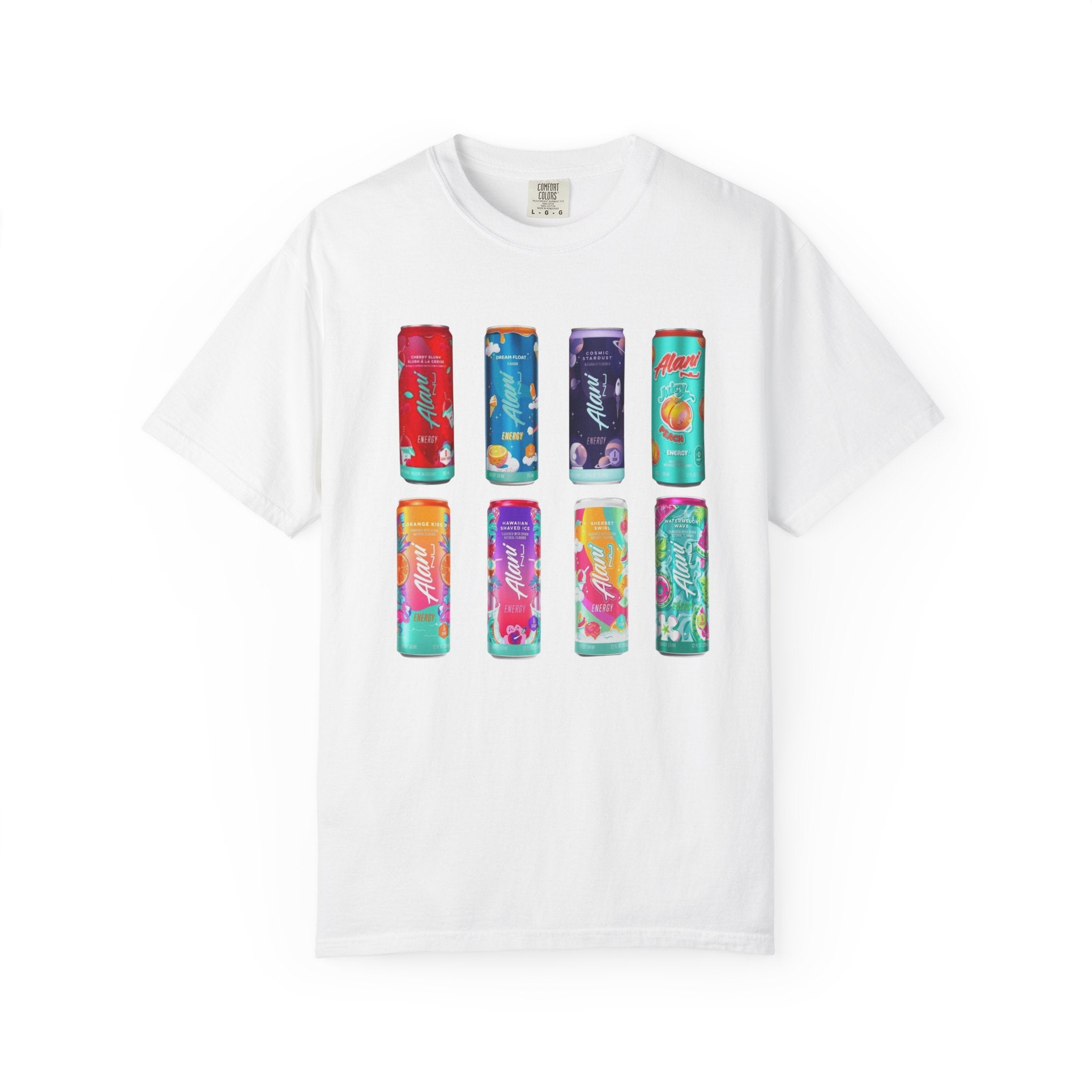 Alani Inspired Energy Drink Oversized Graphic Tee | Trendy Lavender Comfort Colors Style T-Shirt | Gym Girl, Energy Drink Lover, Casual Summer Tee