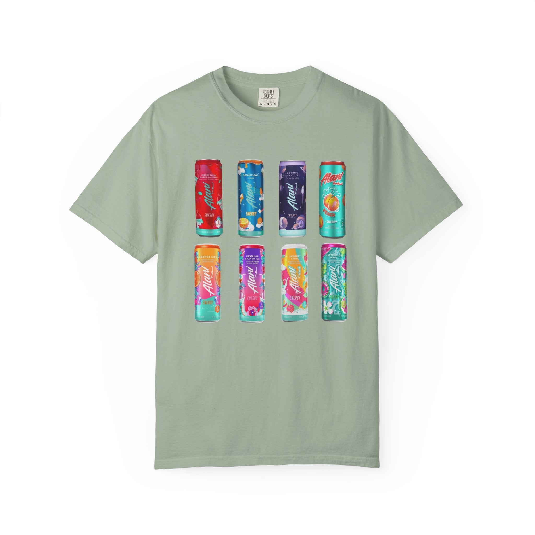 Alani Inspired Energy Drink Oversized Graphic Tee | Trendy Lavender Comfort Colors Style T-Shirt | Gym Girl, Energy Drink Lover, Casual Summer Tee