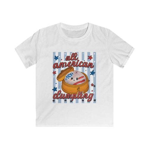All American Dumpling Kids Tee — Patriotic Dumpling Graphic T-Shirt