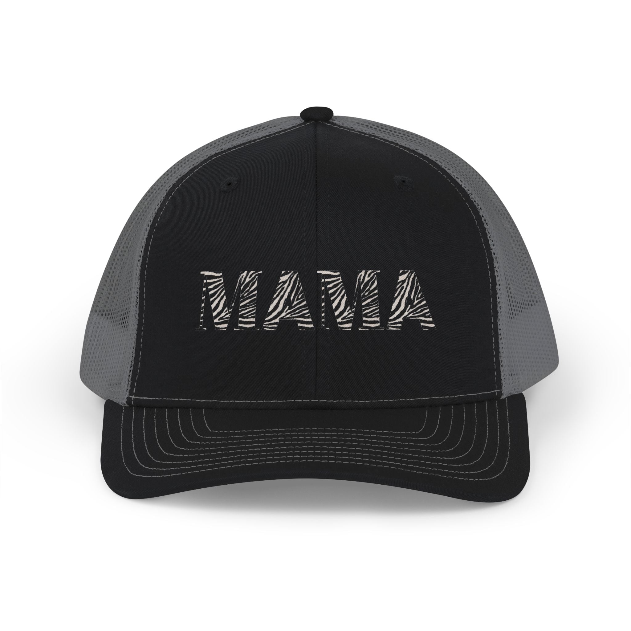 Mama Trucker Hat — Distressed Lettering Snapback Cap for Moms