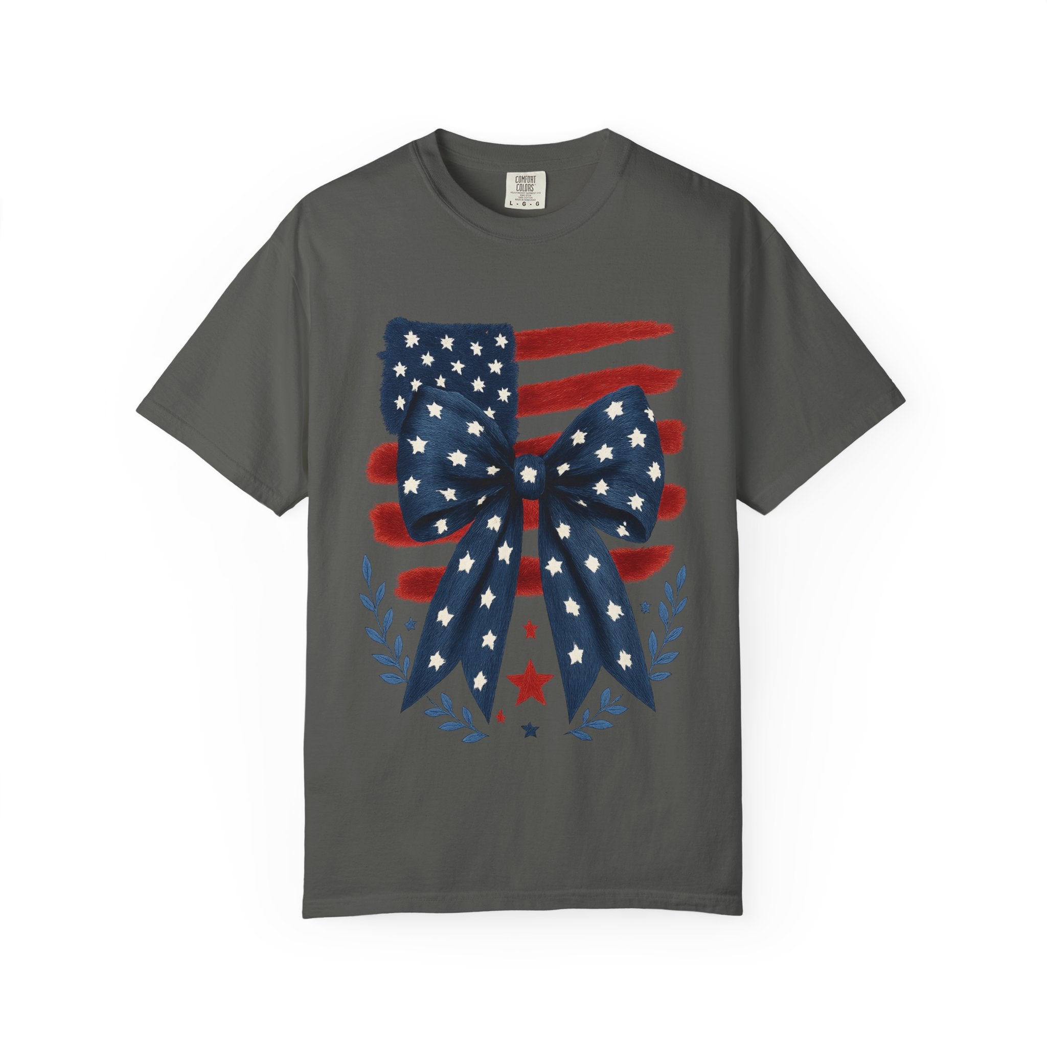 Patriotic Flag Bow T-Shirt — Americana 4th of July Tee