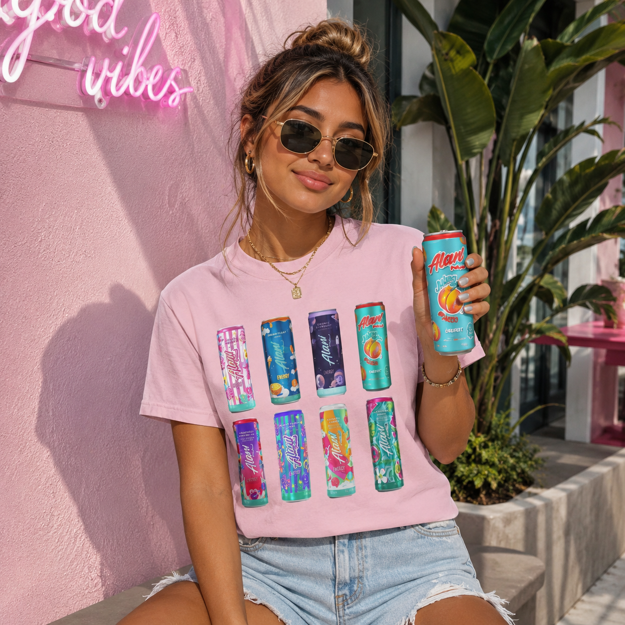 AlaniGirl Graphic Tee — Oversized Pink Aesthetic Casual Chic T-Shirt