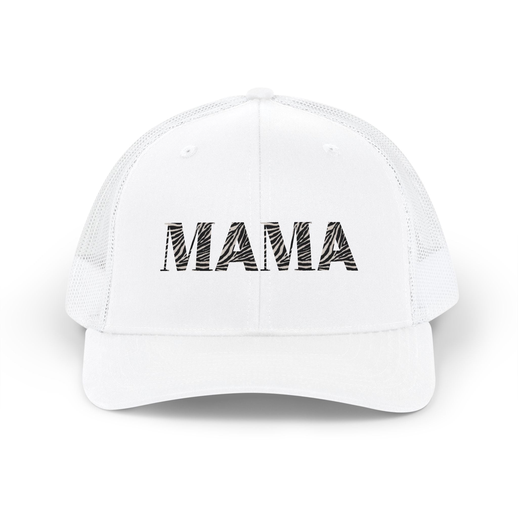 Mama Trucker Hat — Distressed Lettering Snapback Cap for Moms