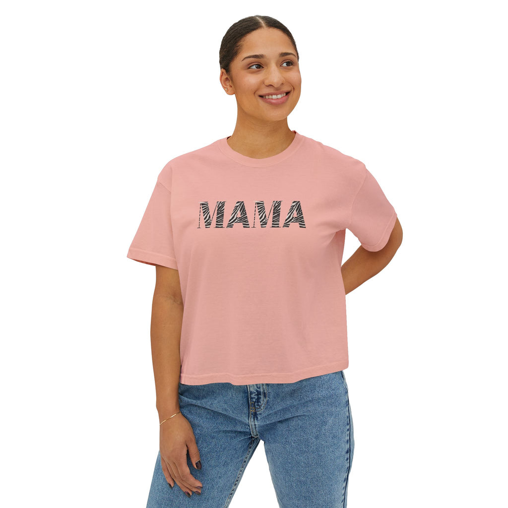 Mama Boxy Tee — Women's Casual 'MAMA' Graphic Shirt, Mother's Day Gift