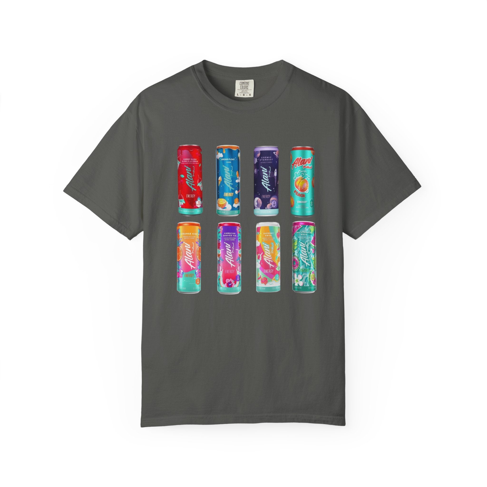 Alani Inspired Energy Drink Oversized Graphic Tee | Trendy Lavender Comfort Colors Style T-Shirt | Gym Girl, Energy Drink Lover, Casual Summer Tee