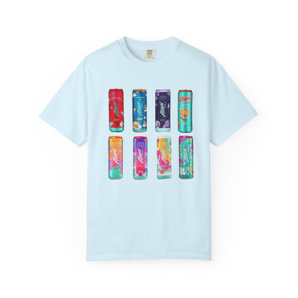 Alani Inspired Energy Drink Oversized Graphic Tee | Trendy Lavender Comfort Colors Style T-Shirt | Gym Girl, Energy Drink Lover, Casual Summer Tee