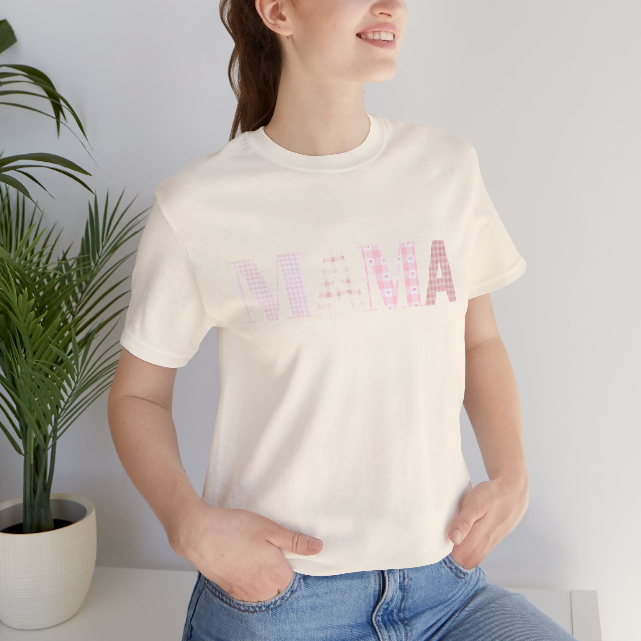 Mama Pink Pattern Tee — 'MAMA' Graphic Women's Casual T‑Shirt (Mother's Day Gift)