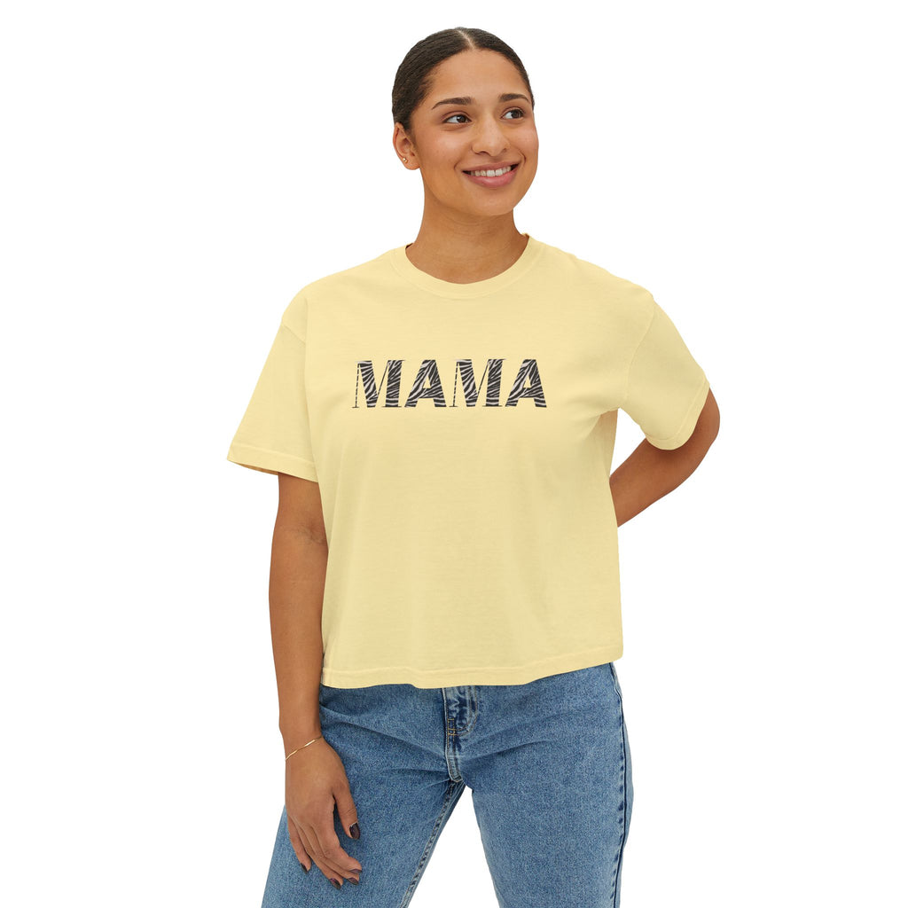 Mama Boxy Tee — Women's Casual 'MAMA' Graphic Shirt, Mother's Day Gift