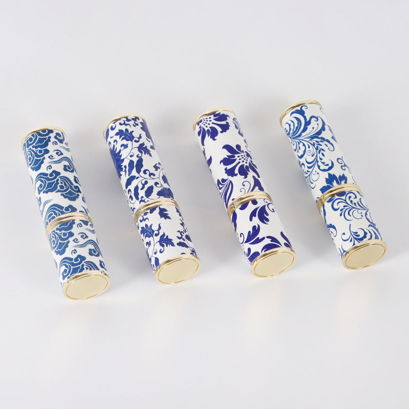 Vintage Bloom Perfume Bottle | Blue & White Travel Atomizer