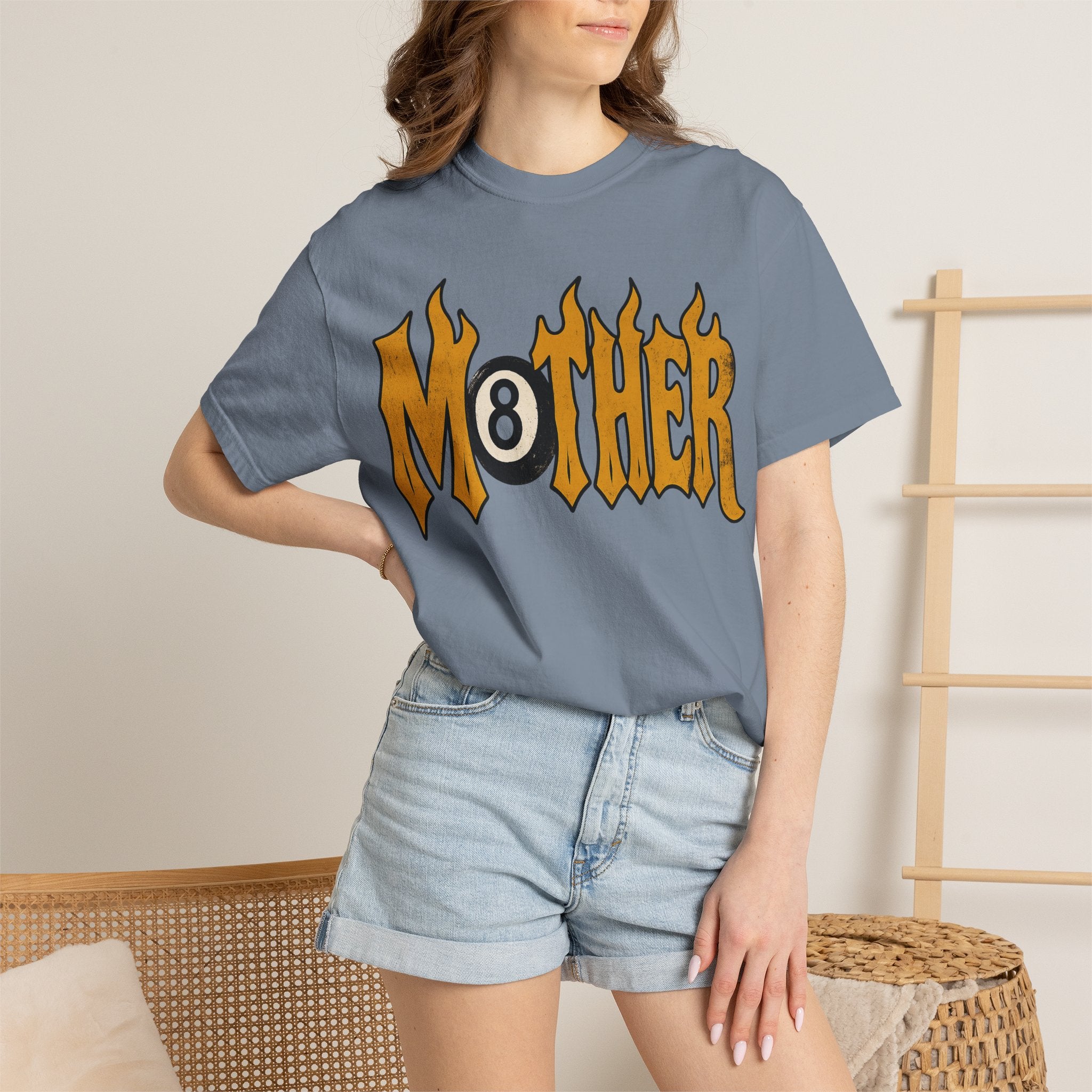 Mother 8 Ball Graphic Tee | Trendy Mom Shirt | Vintage Flame Lettering T-Shirt | Cool Mom Graphic Tee | Mother's Day Gift | Oversized Mom Tee