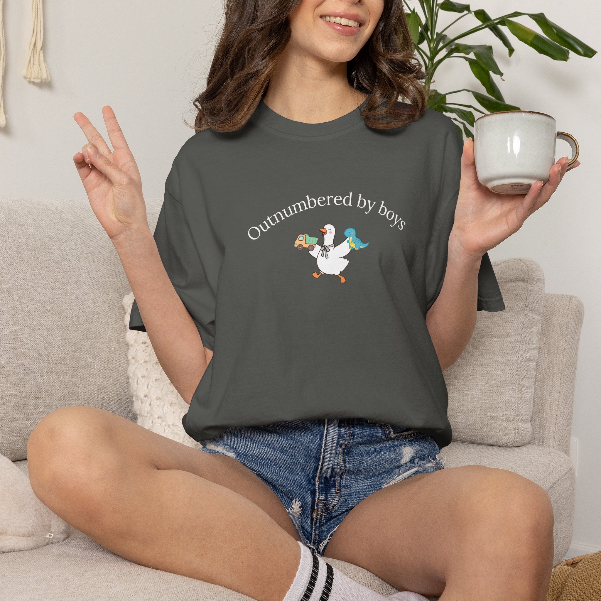 T-Shirt — ‘Outnumbered by Boys’ Duck Family Graphic Tee