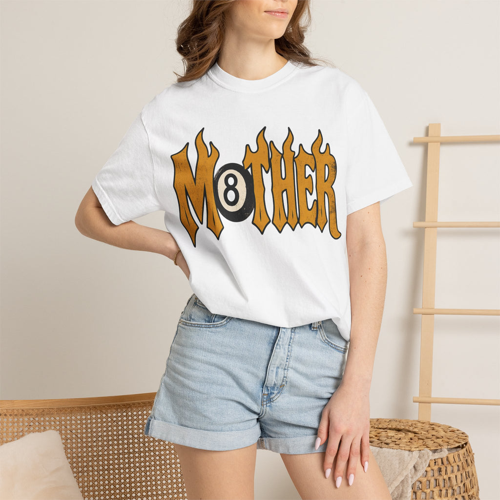 Mother 8 Ball Graphic Tee | Trendy Mom Shirt | Vintage Flame Lettering T-Shirt | Cool Mom Graphic Tee | Mother's Day Gift | Oversized Mom Tee