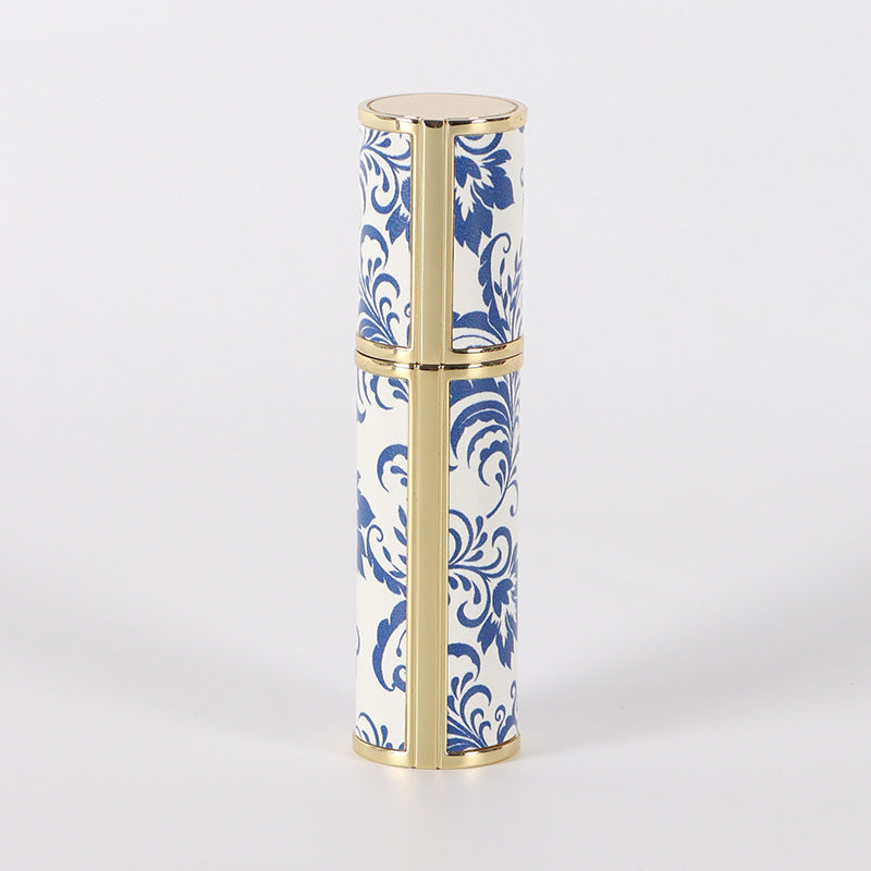 Vintage Bloom Perfume Bottle | Blue & White Travel Atomizer