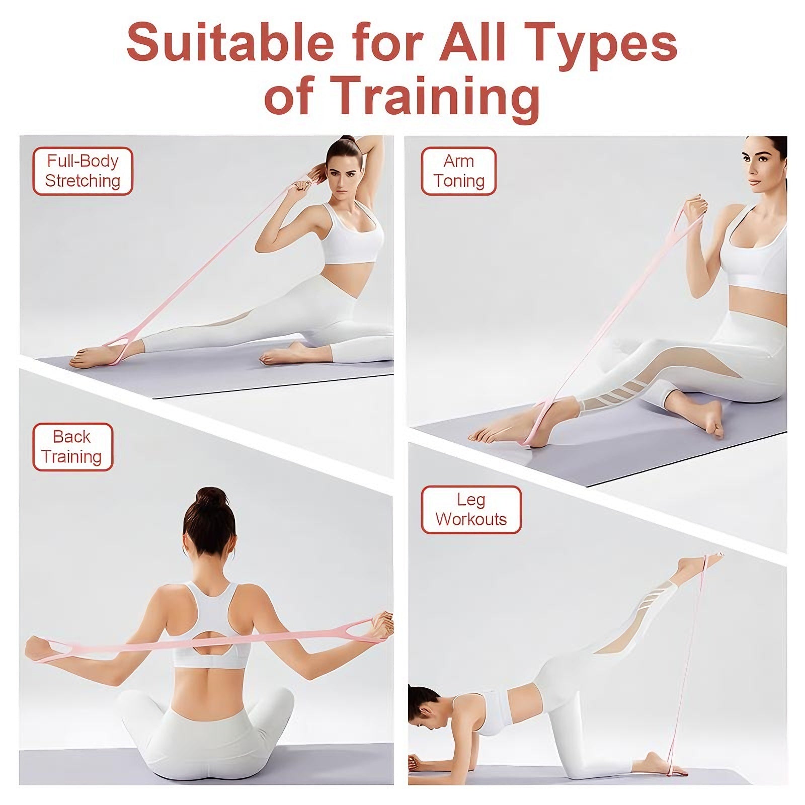 Figure 8 Resistance Band – Full Body Stretch & Toning Band for Arms, Waist & Back Workouts