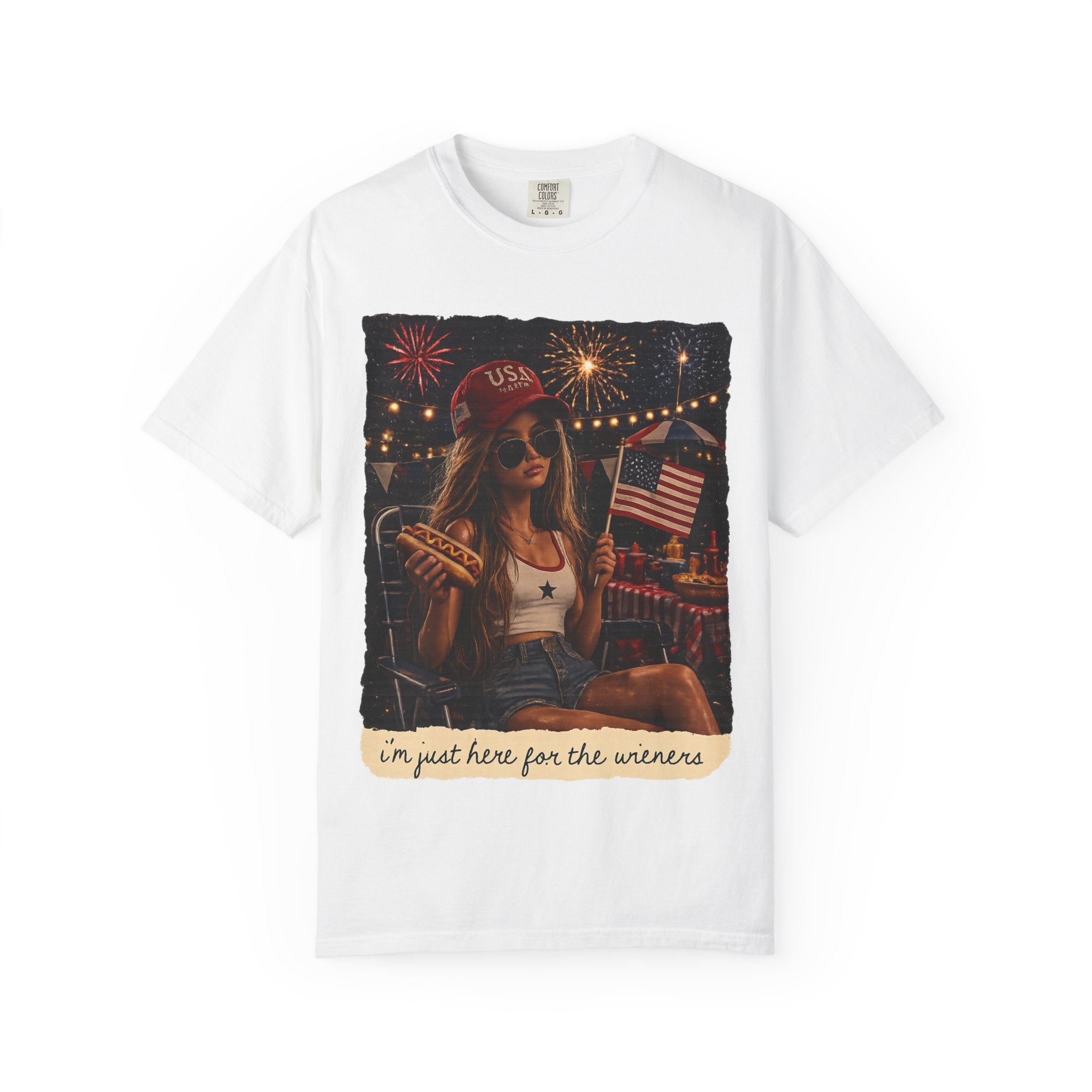 Barbie Funny 4th of July T-Shirt | Patriotic BBQ Graphic Tee | USA Hot Dog Shirt | Independence Day Outfit