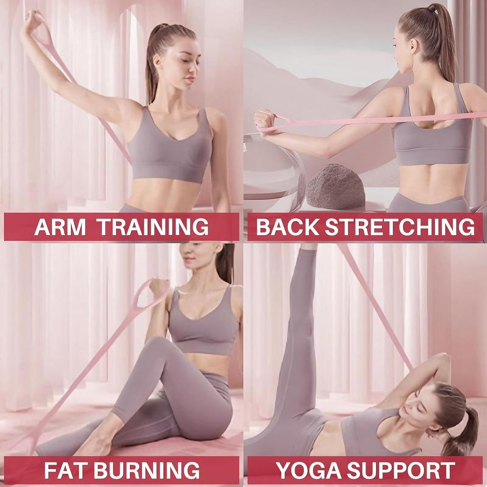 Figure 8 Resistance Band – Full Body Stretch & Toning Band for Arms, Waist & Back Workouts