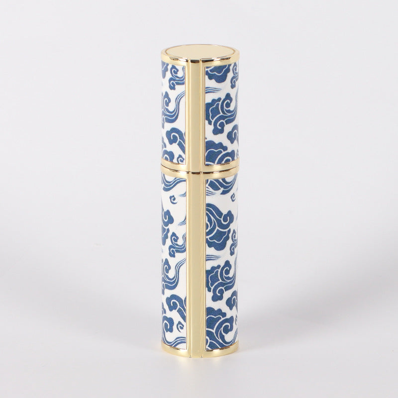 Vintage Bloom Perfume Bottle | Blue & White Travel Atomizer